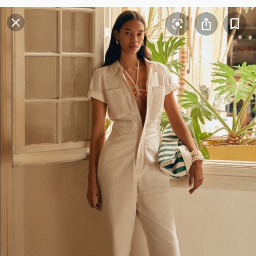 Off white canvas flight suit